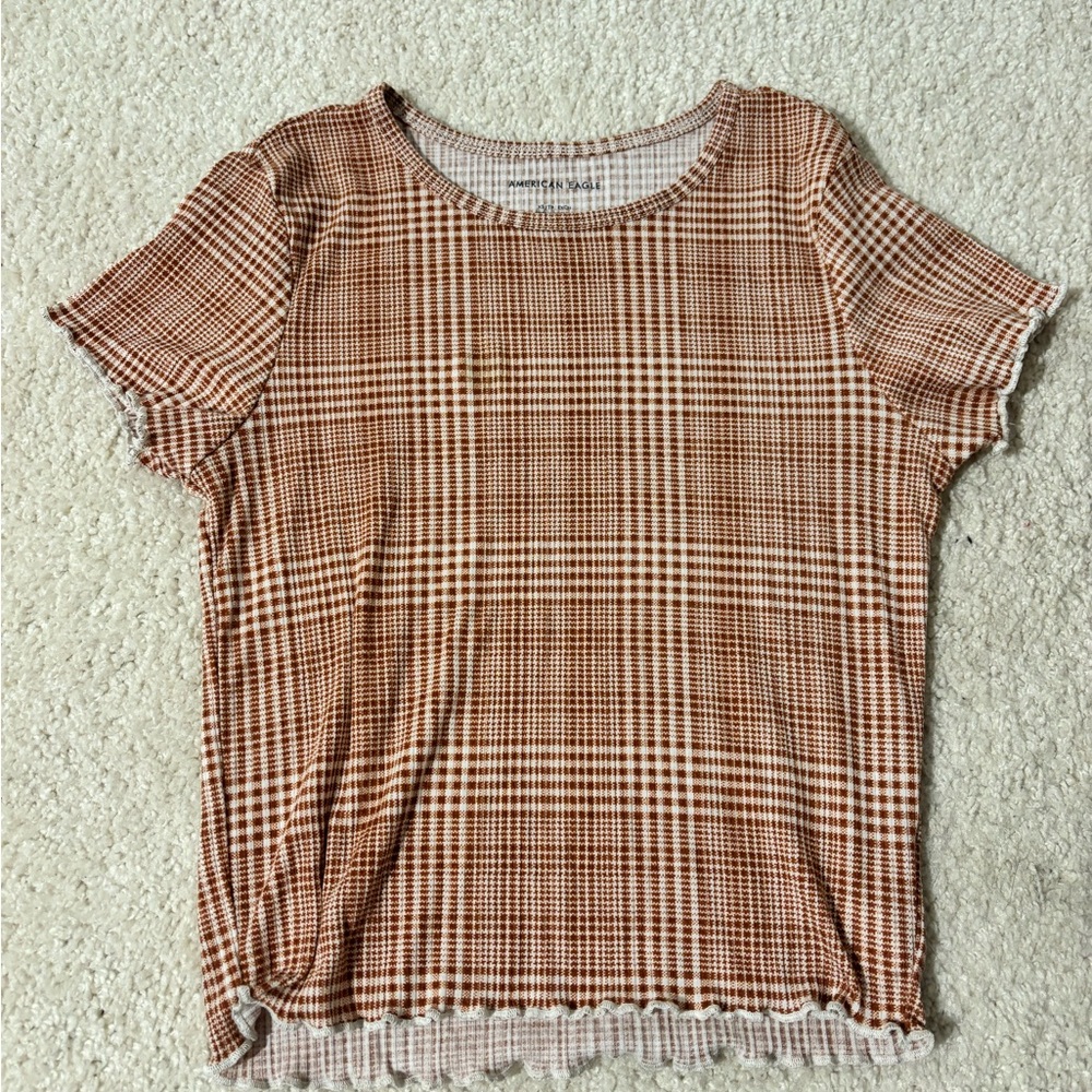 American Eagle Outfitters ruffle hem baby tee